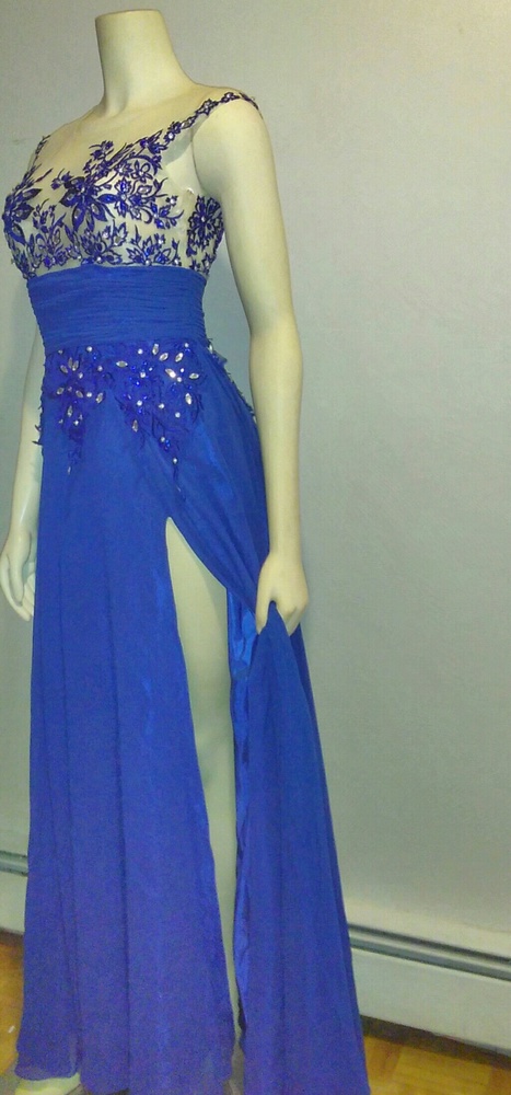 Blue amazing elegant dress price drop Firm